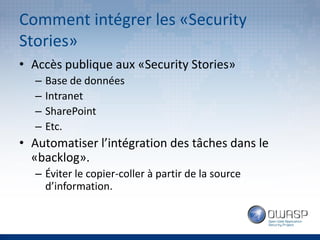 OWASP Quebec: "Security Stories" par Guillaume Croteau
