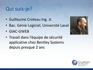 OWASP Quebec: "Security Stories" par Guillaume Croteau