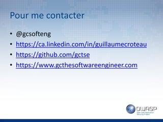 OWASP Quebec: "Security Stories" par Guillaume Croteau