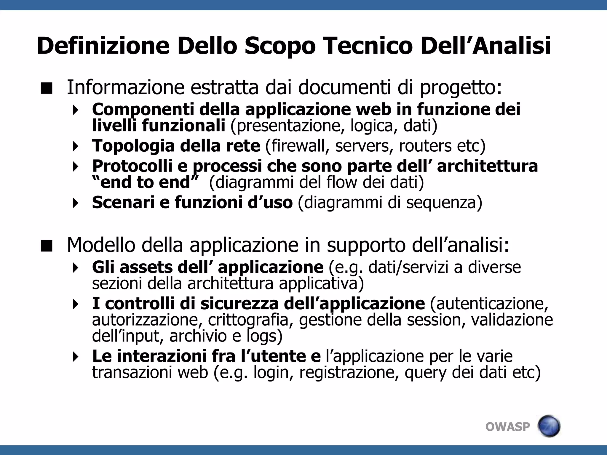 Si basasullaanalisidegliscenari di attacco