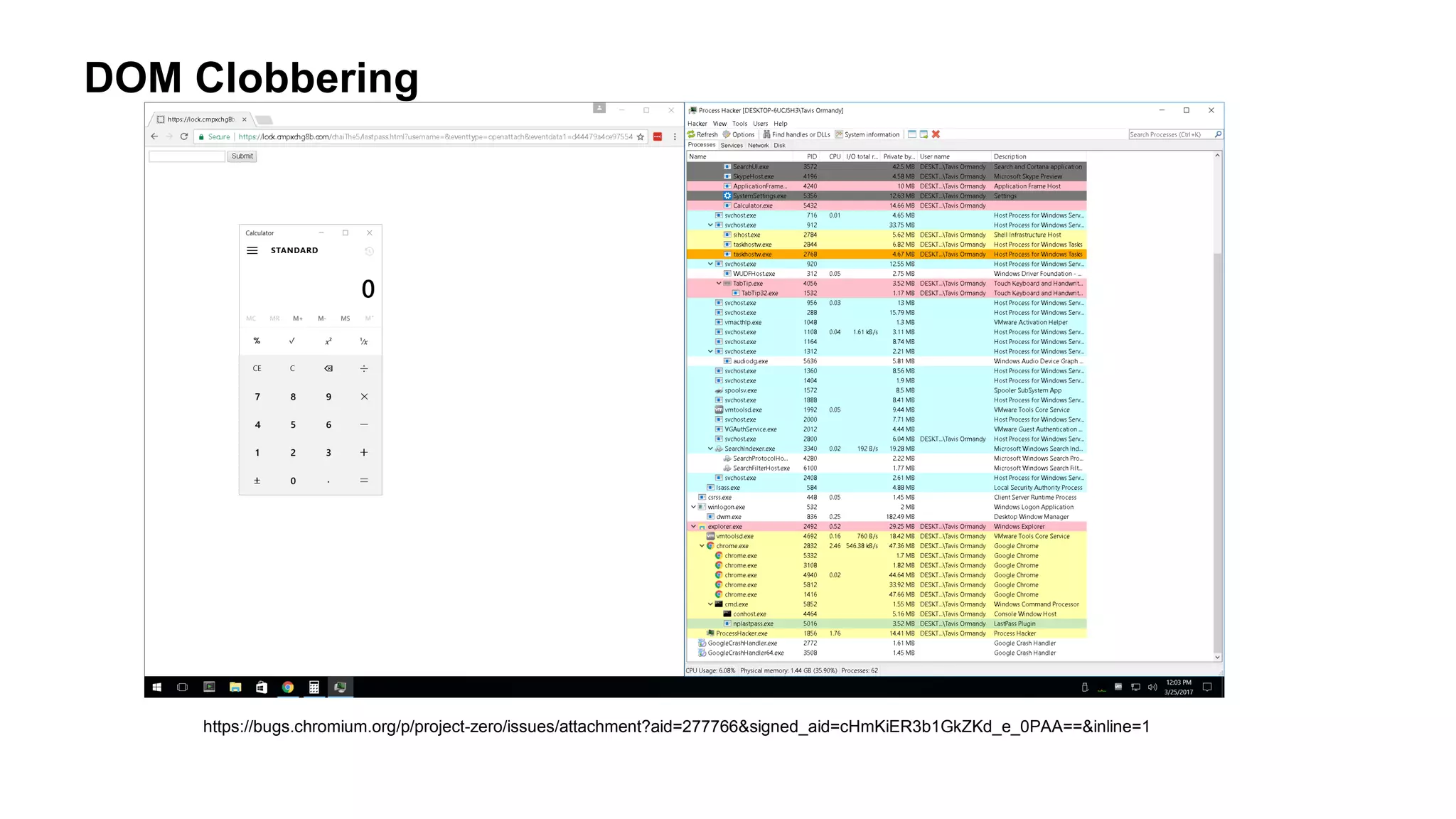 DOM Clobbering
https://bugs.chromium.org/p/project-zero/issues/attachment?aid=277766&signed_aid=cHmKiER3b1GkZKd_e_0PAA==&inline=1
 