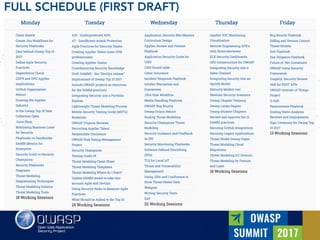 FULL SCHEDULE (FIRST DRAFT)
 