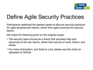 Owasp summit debrief v1.0 (jun 2017)