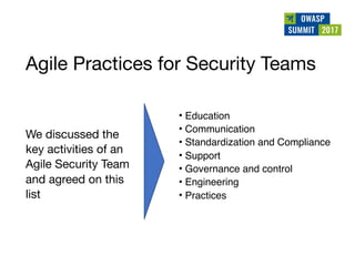 Owasp summit debrief v1.0 (jun 2017)