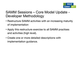 Owasp summit debrief v1.0 (jun 2017)