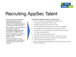 Owasp summit debrief v1.0 (jun 2017)