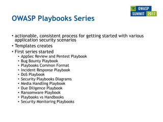 Owasp summit debrief v1.0 (jun 2017)