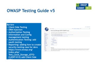 Owasp summit debrief v1.0 (jun 2017)