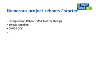 Owasp summit debrief v1.0 (jun 2017)