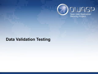 Data Validation Testing
 