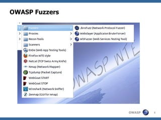 OWASP Fuzzers




                OWASP   5
 