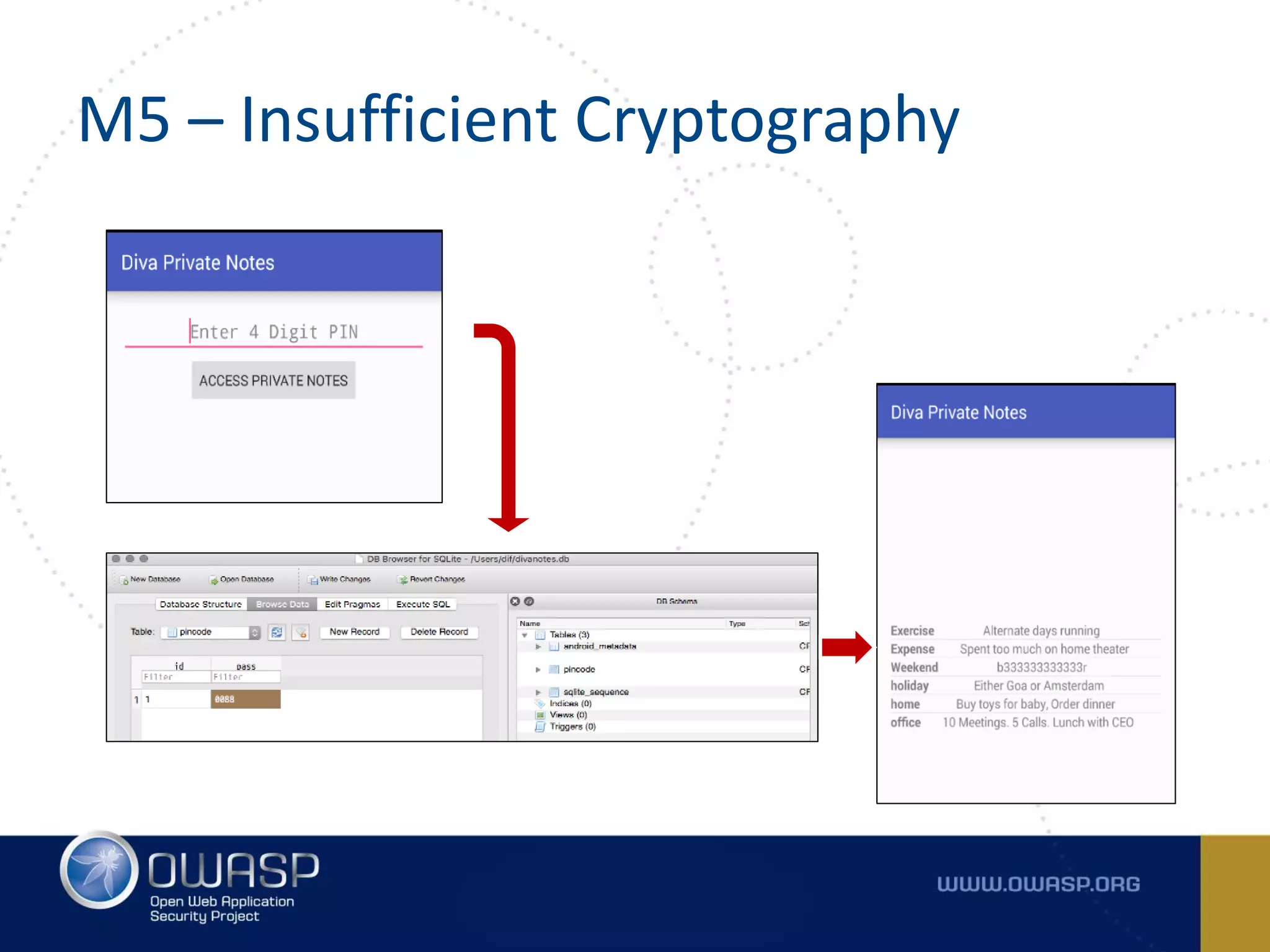 M5 – Insufficient Cryptography
 