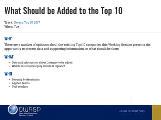 Owasp top 10 2017 RC -  Comments, observations and ideas