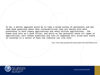 Owasp top 10 2017 RC -  Comments, observations and ideas