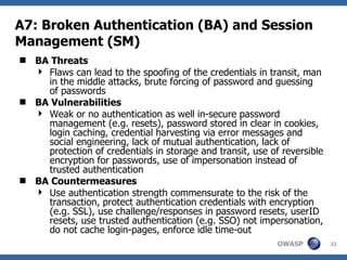 Owasp Top 10 And Security Flaw Root Causes | PPT