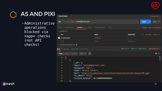 A5 AND PIXI
Administrative
operations
blocked via
*app* checks
(not API
checks)
15
 