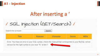 16
A1 - Injection
After inserting a ‘
 