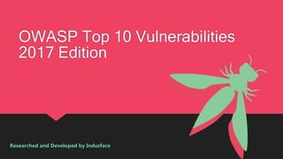 OWASP Top 10 Vulnerabilities
2017 Edition
Researched and Developed by Indusface
 