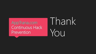 AppTrana.com
Continuous Hack
Prevention
Thank
You
 