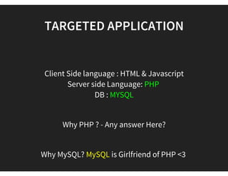 for:
Setup the Test Lab
Install XAMPP
Acronym
X (to be read as "cross", meaning )cross-platform
Apache HTTP Server
MySQL
PHP
Perl
 