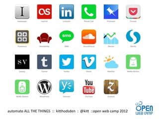 automate ALL THE THINGS :: kitthodsden : @kitt ::open web camp 2012
 