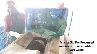 Mixing Old Pre Processed
manure with new batch of
wet waste
 