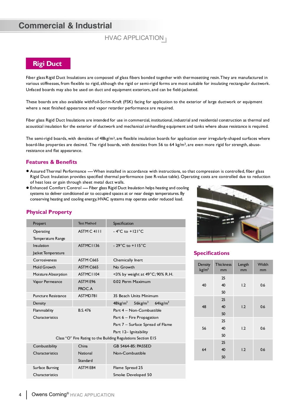 Owens corning enduragold duct system fiberglass insulation