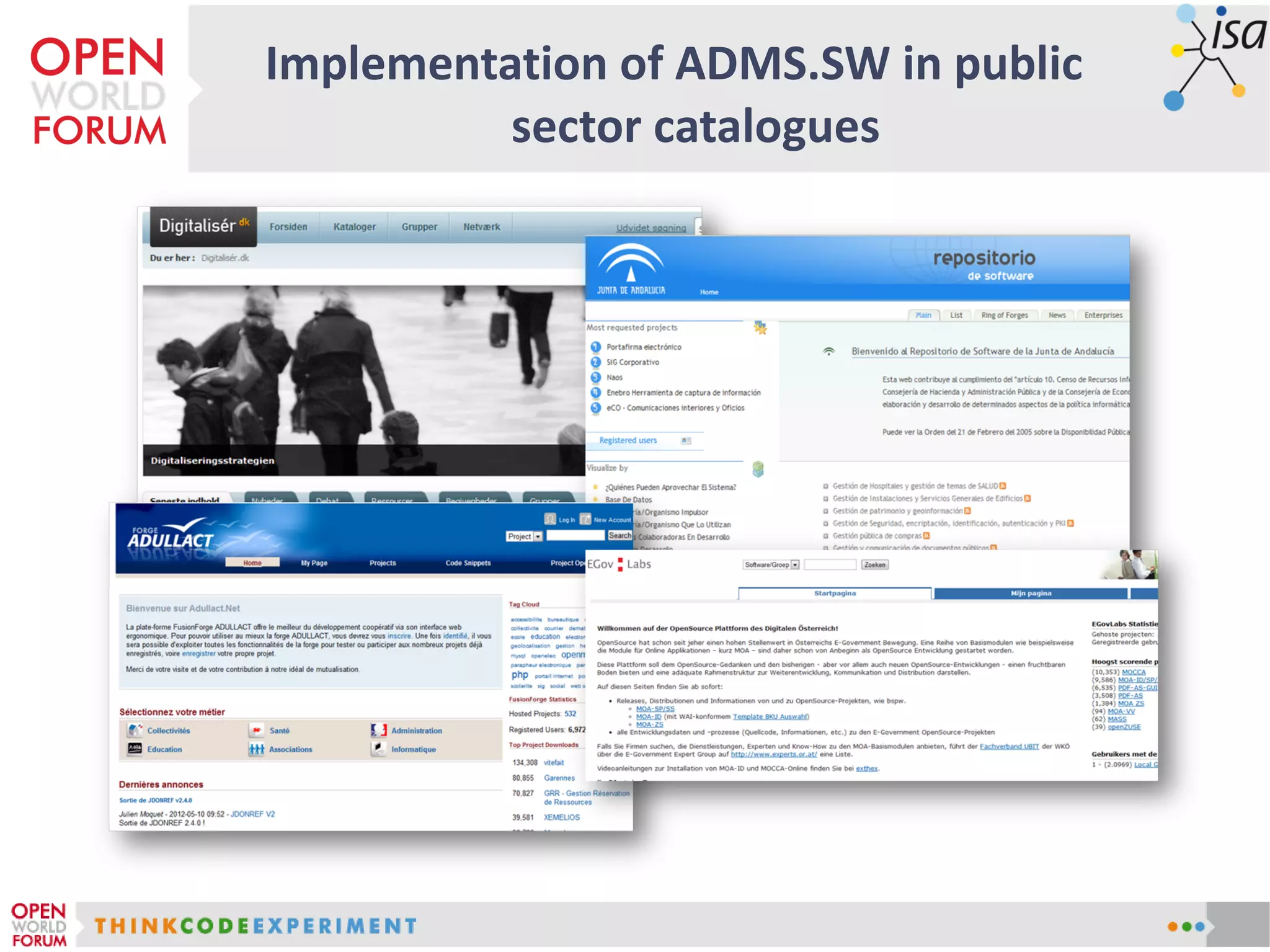 Implementation of ADMS.SW in public
sector catalogues