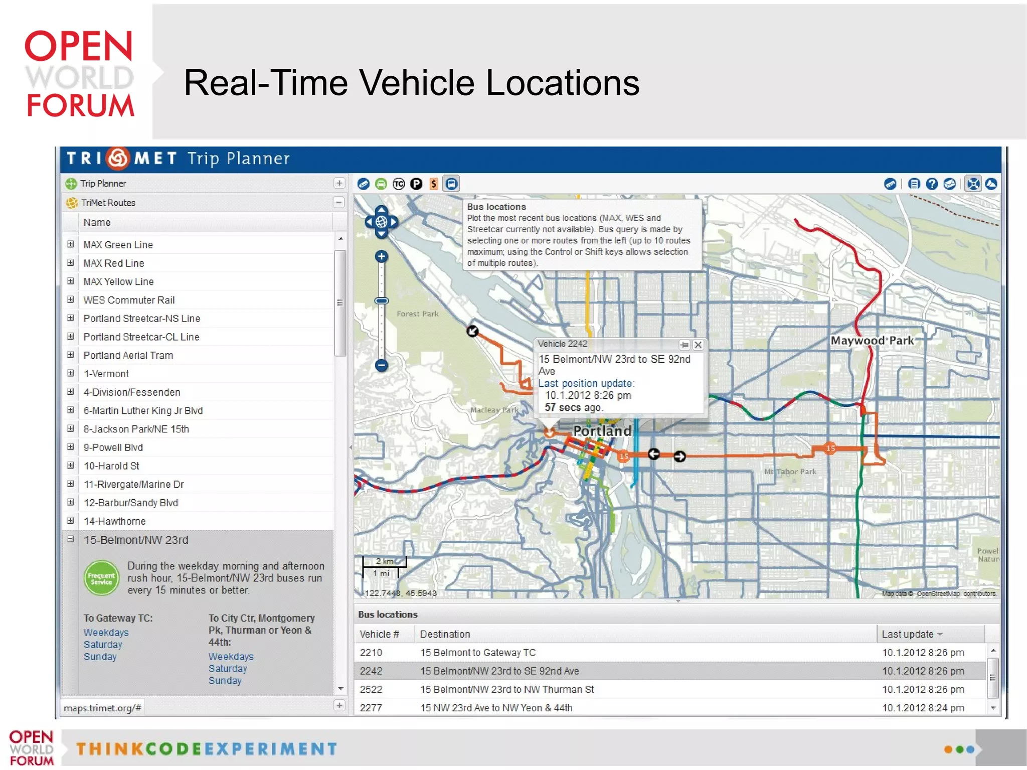 Real-Time Vehicle Locations
 