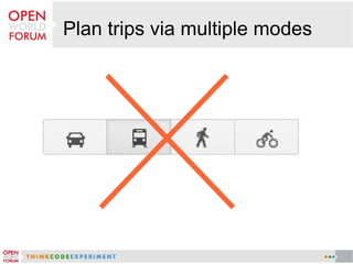 Plan trips via multiple modes
 