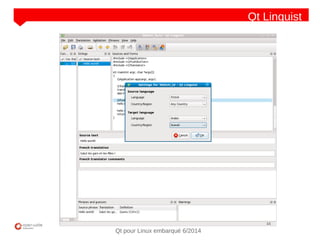 NOM
CLIENT
Qt pour Linux embarqué 6/2014
Qt Linguist
 