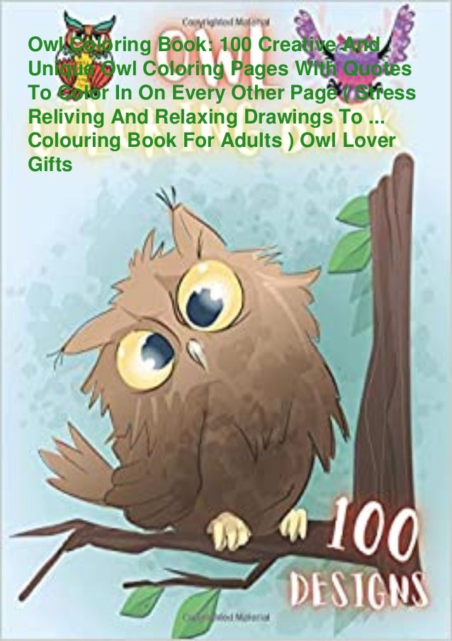 Pdf Owl Coloring Book 100 Creative And Unique Owl Coloring Pages W