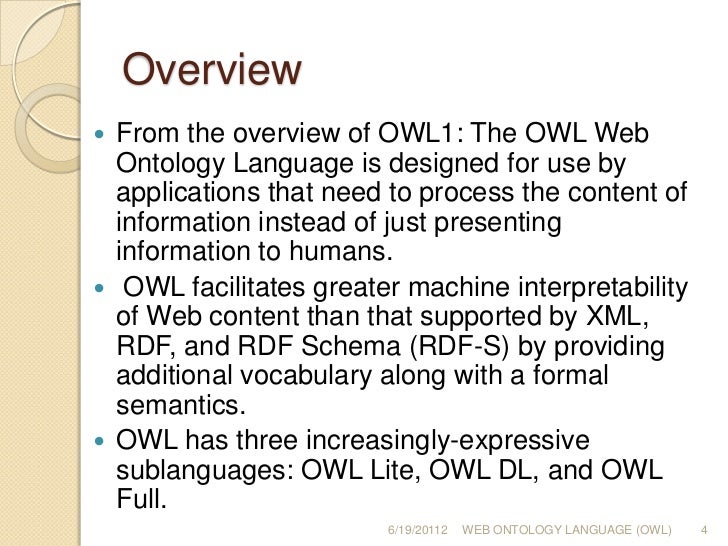Owl web ontology language