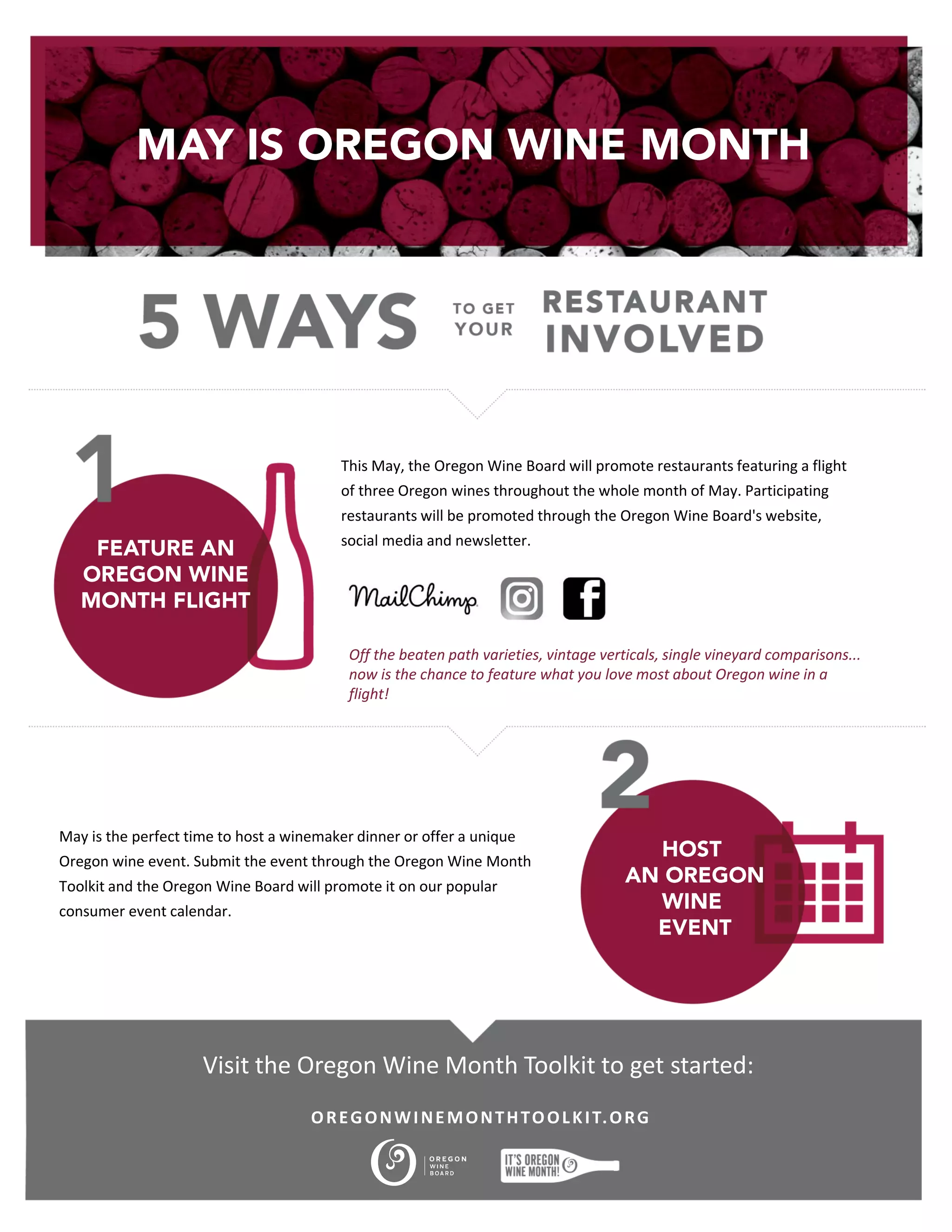 Oregon Wine Month Restaurant Program OneSheet PDF