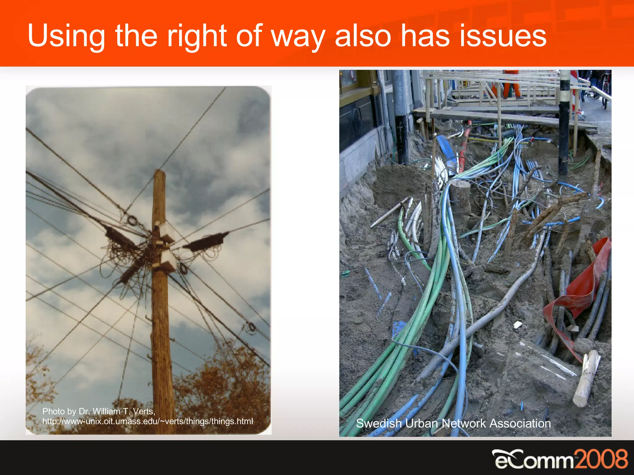 Using the right of way also has issues Photo by Dr. William T. Verts,  http://www-unix.oit.umass.edu/~verts/things/things.html Swedish Urban Network Association 