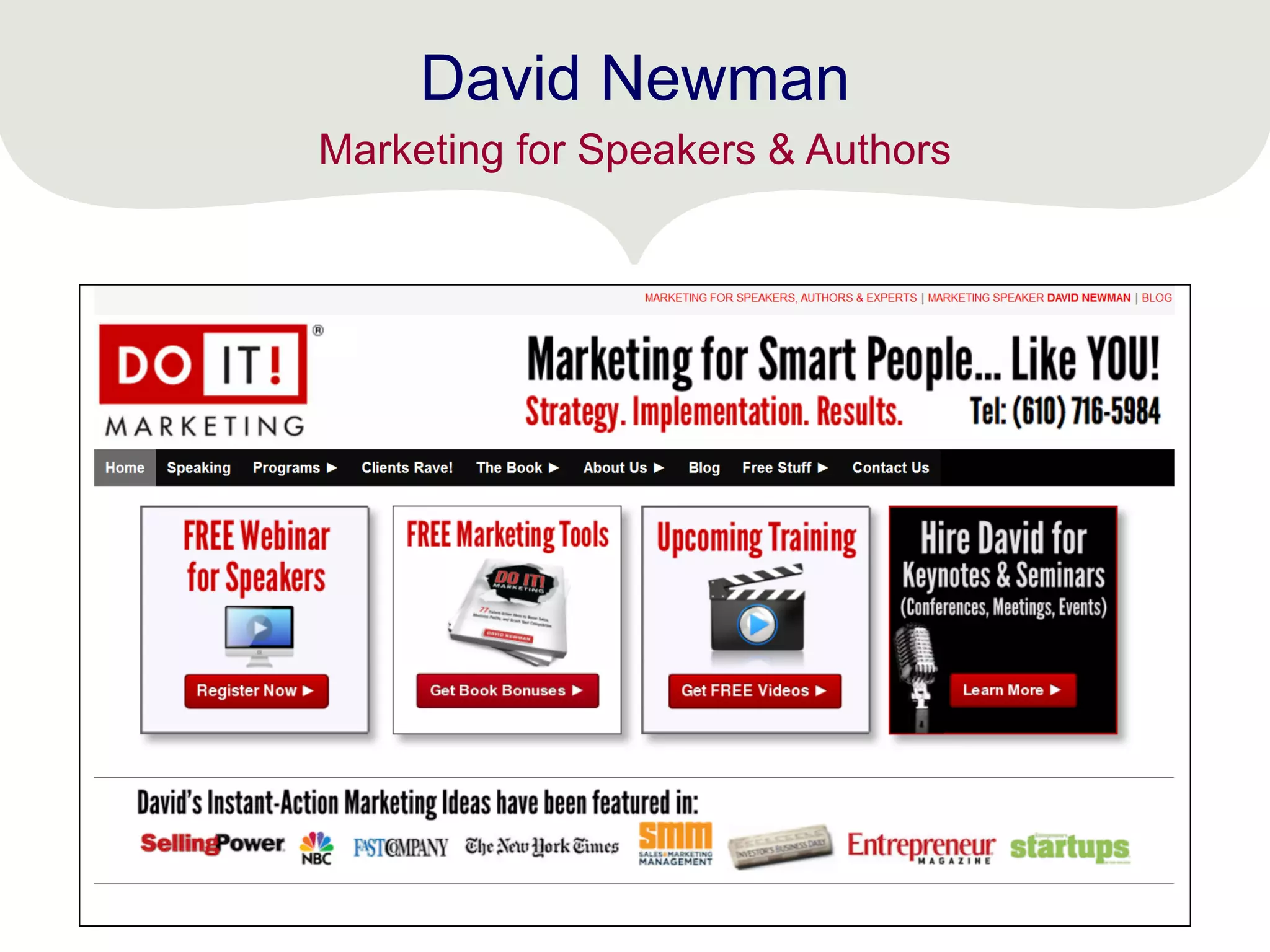 David Newman
Marketing for Speakers & Authors
 