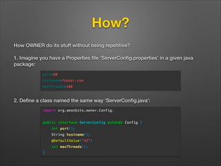 Owner - Java properties reinvented. | PDF