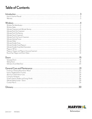 Marvin Windows and Doors Owners Manual | PDF