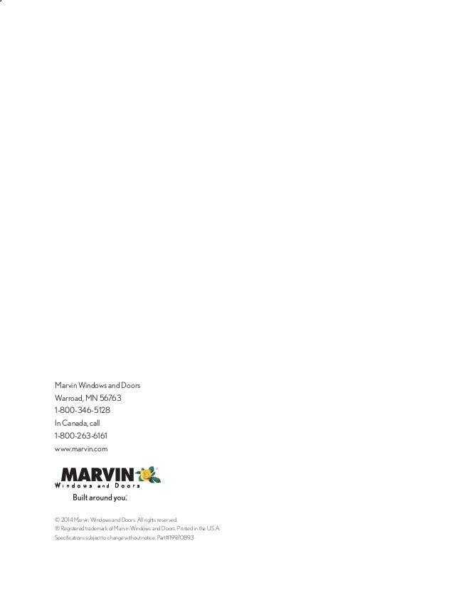 Marvin Windows And Doors Owners Manual