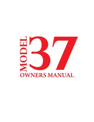 Model Manual Owners manual model 37 | PDF