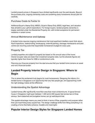 Comprehensive Guide to Owning and Renovating Landed Properties in ...