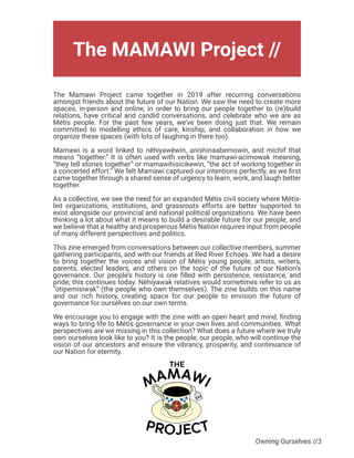 The MAMAWI Project //
The Mamawi Project came together in 2019 after recurring conversations
amongst friends about the fut...