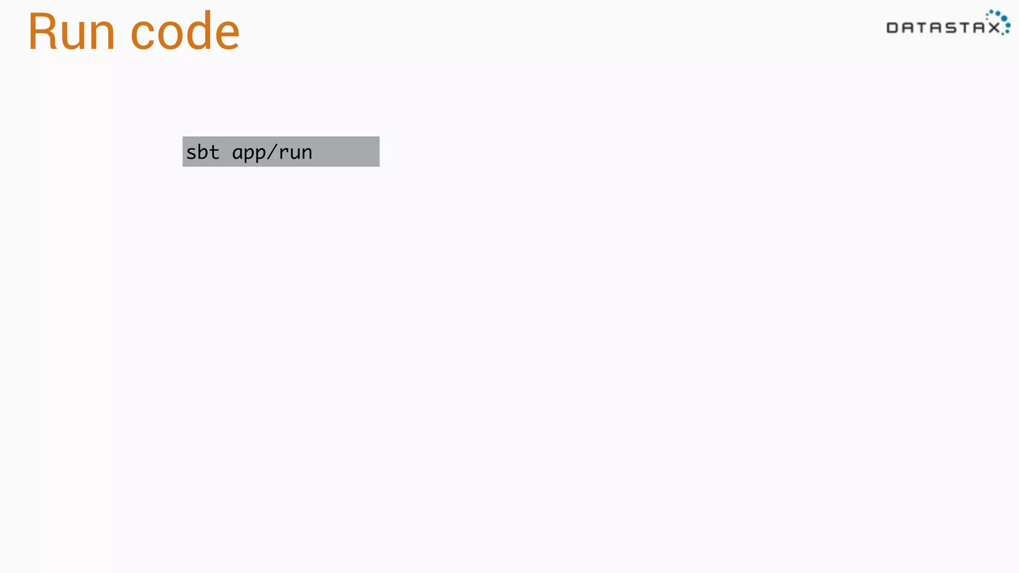 Run code
sbt app/run
 