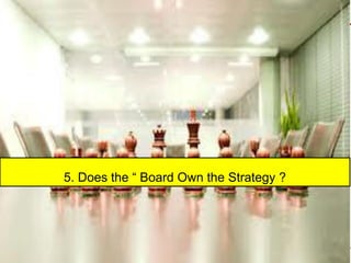 5. Does the “ Board Own the Strategy ?
 