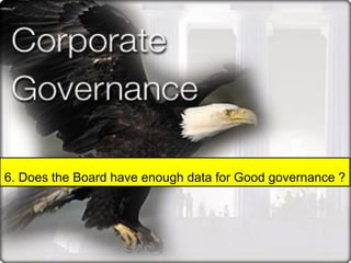 6. Does the Board have enough data for Good governance ?
 