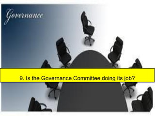 9. Is the Governance Committee doing its job?
 