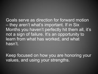 Examples:
If you want to write a book – write
1000 words a day.
If you want to learn a language,
practice 15 minutes every day.
If you need new skills for a promotion,
devote one hour every week to
practicing them outside of work.
 