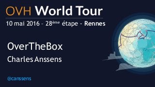 10 mai 2016 – 28ème étape - Rennes
OverTheBox
Charles Anssens
@canssens
 