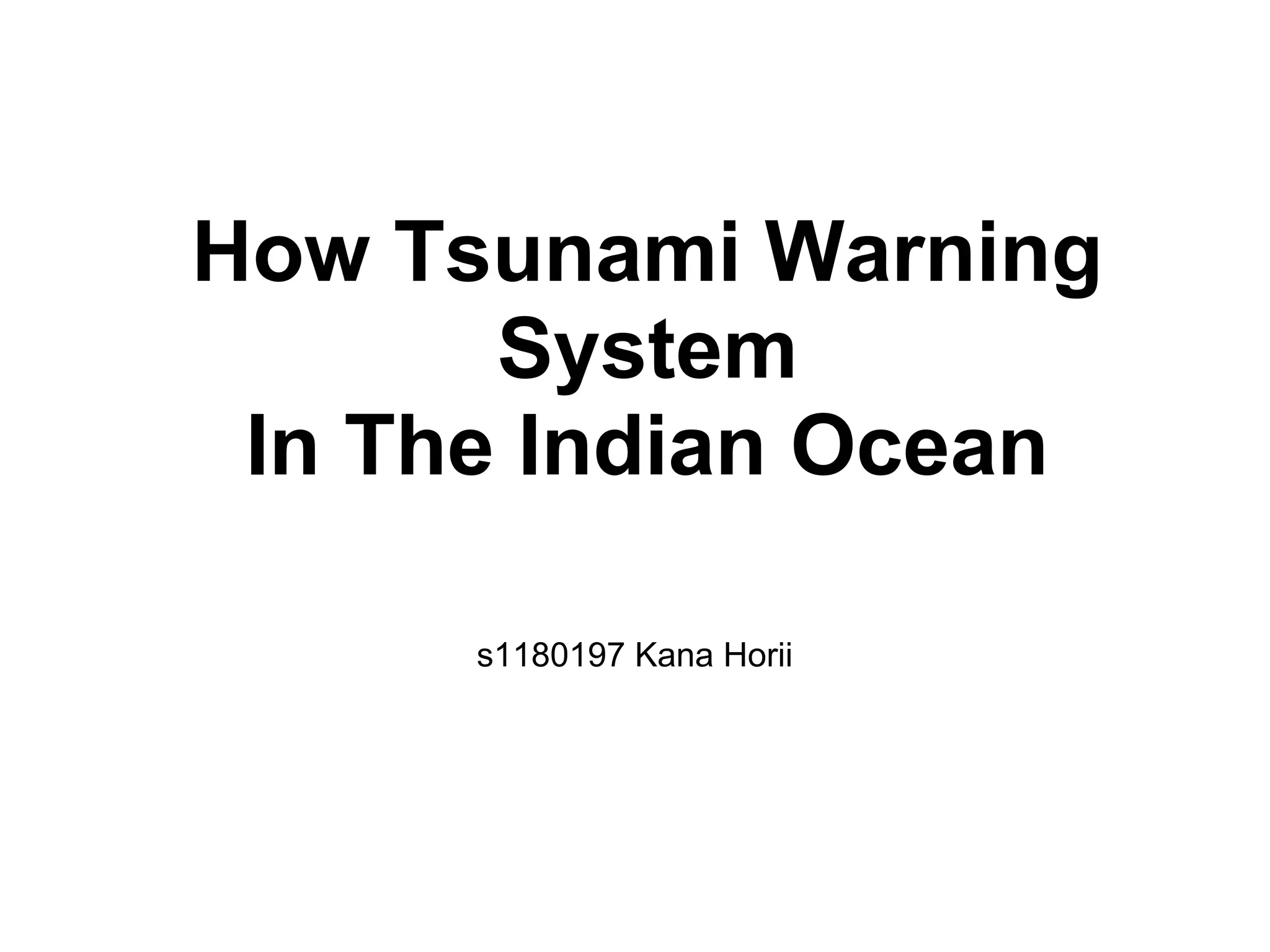 Tsunami warning centre in india