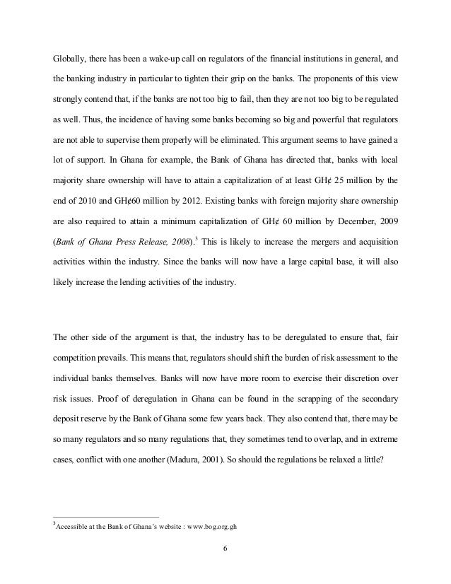 Owusu Achiaw Kwasi S Research On The Regulation Of The Banking Indust